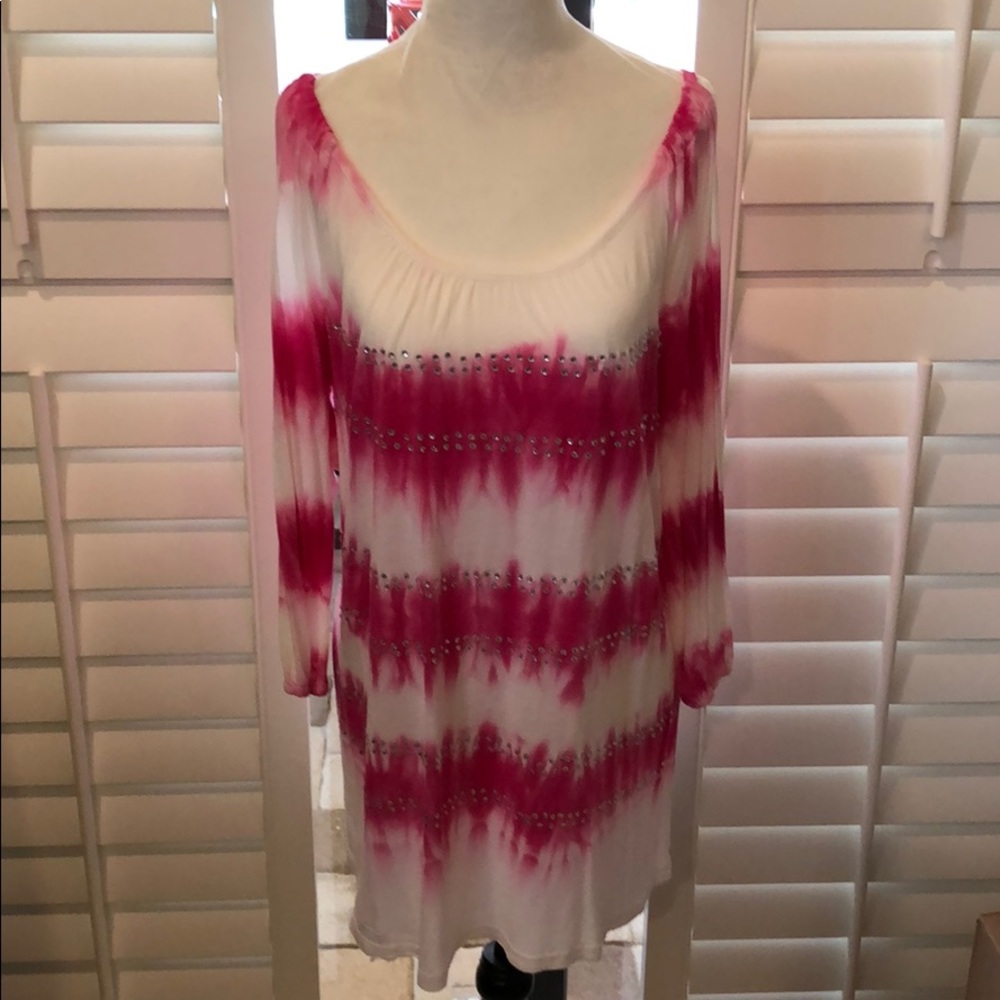 INC TIE DYE COLD SHOULDER TUNIC SIZE WOMAN 0X
